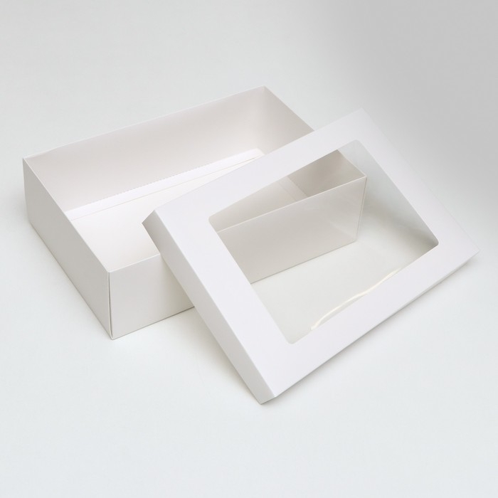 Коробка подарочная складная, упаковка, &laquo;Белая&raquo;, с окном 30 х 20 х 9 см