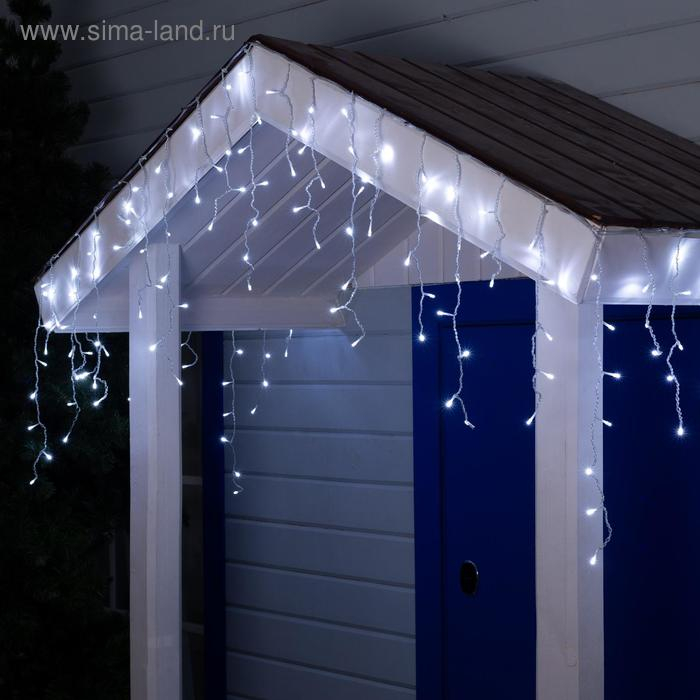 Гирлянда &laquo;Бахрома&raquo; 4 &times; 0.6 м, IP44, прозрачная нить, 180 LED, свечение белое, мерцание белым, 220 В