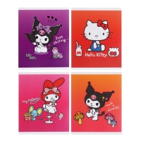 Тетрадь 48 листов в клетку Kuromi+MyMelody+HK, обложка картон, в дополнительной ПВХ обложке, блок 60 г/м2, МИКС Тетрадь 48 листов в клетку Kuromi+MyMelody+HK, обложка картон, в дополнительной ПВХ обложке, блок 60 г/м2, МИКС