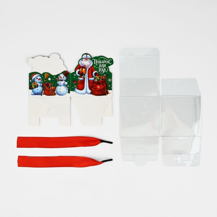 Коробка подарочная новогодняя складная «Дед Мороз», 7 х 7 х 7 см, Новый год Коробка подарочная новогодняя складная «Дед Мороз», 7 х 7 х 7 см, Новый год