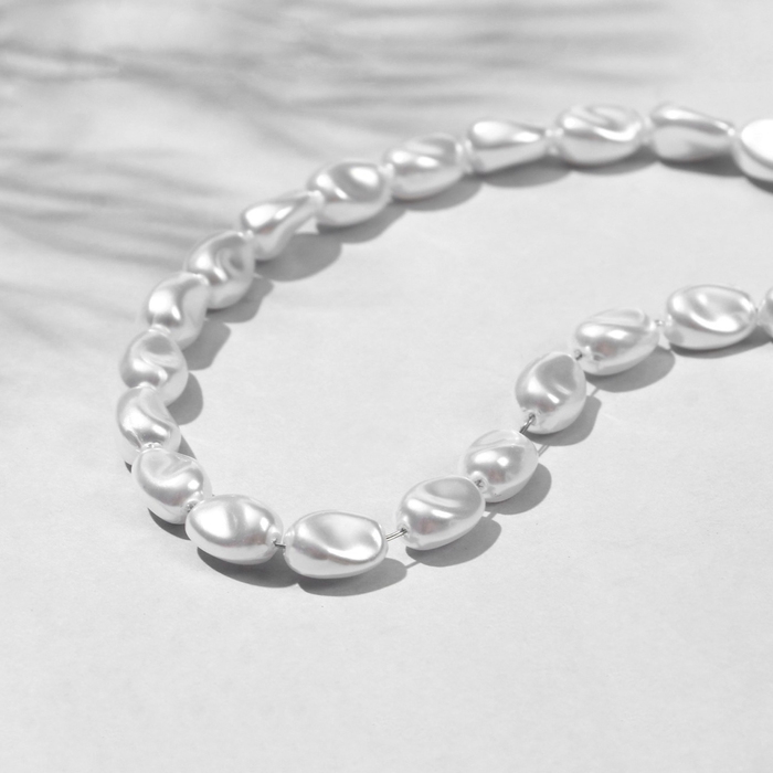 Бусины пластиковые на нити &laquo;Жемчуг&raquo; 1&times;0,7&times;0,6 см, (набор 120 шт.), цвет белый