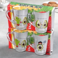 Набор кружек «Авокадо», 300 мл, в подарочной упаковке, 2 шт, рисунок МИКС Набор кружек «Авокадо», 300 мл, в подарочной упаковке, 2 шт, рисунок МИКС