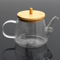 Чайник стеклянный заварочный с бамбуковой крышкой &laquo;Тропики&raquo;, 600 мл