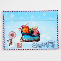 Письмо от Деда Мороза на новый год в конверте &laquo;Новогодний ответ!&raquo; с деревянной игрушкой под роспись