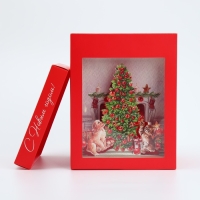 Подарочная коробка новогодняя складная с 3D эффектом &laquo;Чудо обязательно случится&raquo;, 18 х 14 х 23 см, Новый год