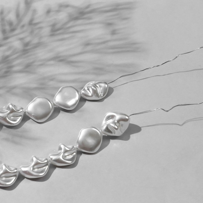 Бусины пластиковые на нити &laquo;Жемчуг&raquo; 1,9&times;1,6&times;1 см, (набор 70 шт.), цвет белый