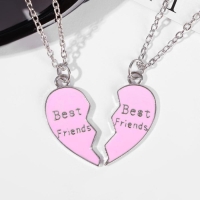 Кулоны &laquo;Неразлучники&raquo; облачное сердце, цвет розовый в серебре, 45 см