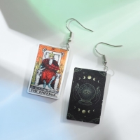 Серьги акрил «Таро» император, цветные в серебре Серьги акрил «Таро» император, цветные в серебре