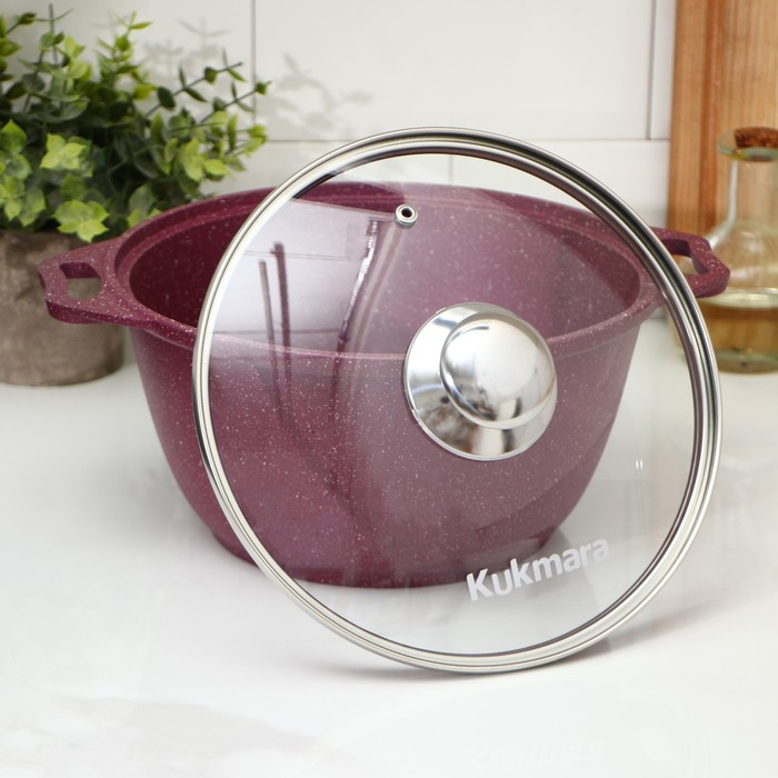 Кастрюля Trendy style, 3 л, d=26 см, h=18.5 см, антипригарное покрытие, цвет фиолетовый