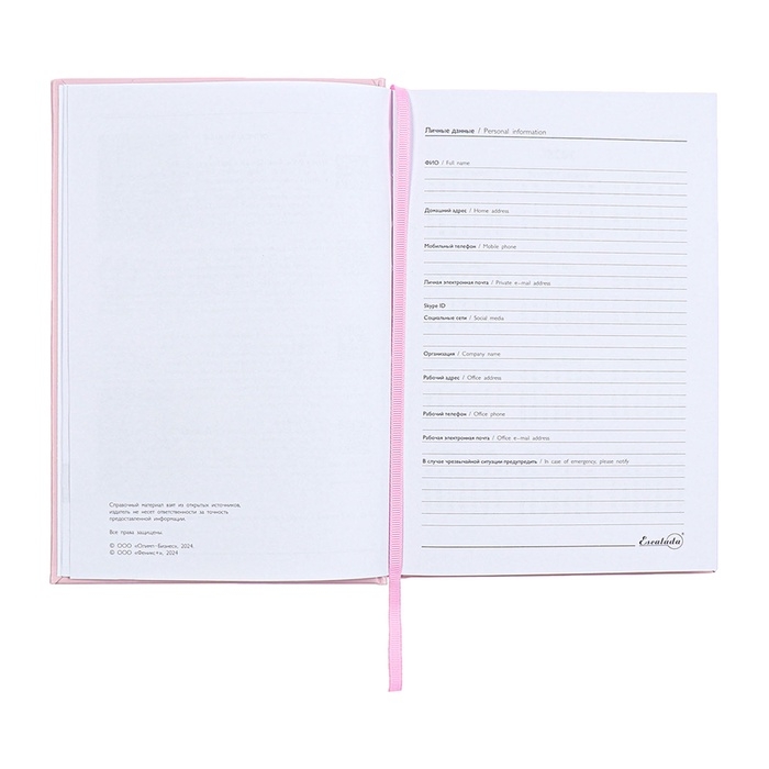 Ежедневник датированный 2025 года, А5, 176 листов ESCALADA, твердая обложка из искусственной кожи с поролоном, блинтовое тиснение, ляссе, блок 70 г/м2, розовый Ежедневник датированный 2025 года, А5, 176 листов ESCALADA, твердая обложка из искусственной кожи с поролоном, блинтовое тиснение, ляссе, блок 70 г/м2, розовый
