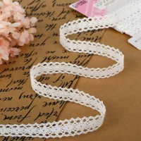 Кружево вязаное, 15 мм &times; 2,7 &plusmn; 0,5 м, цвет белый