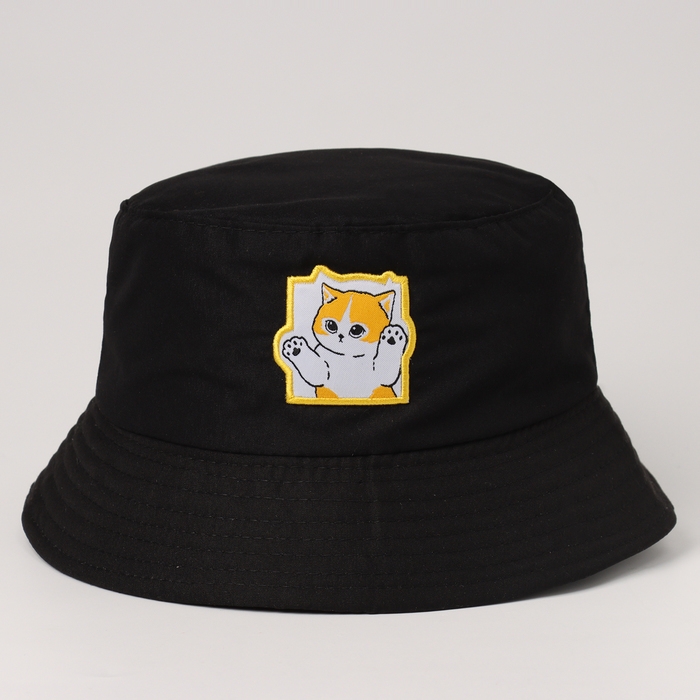 Панама детская &laquo;Кот&raquo;, цвет чёрный, р-р 54