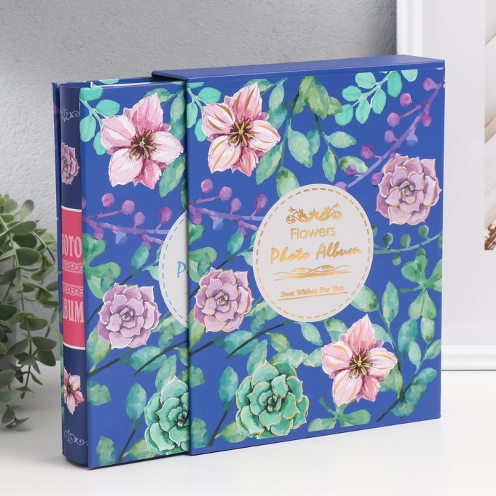 Фотоальбом на 100 фото 10х15 см "Лесные цветы" в коробке МИКС 26,5х21х5,3 см