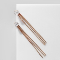 Серьги висячие со кругами &laquo;Цепочки&raquo; круг, цвет белый в золоте