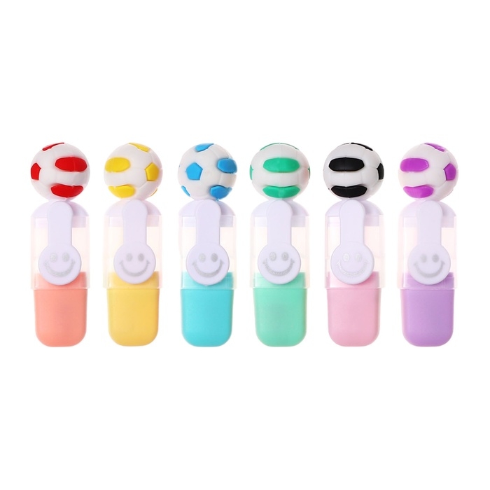 Набор маркеров текстовыделителей 6 штук 6 цветов, в пенале на молнии Мячик Набор маркеров текстовыделителей 6 штук 6 цветов, в пенале на молнии Мячик