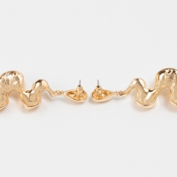 Серьги металл &laquo;Блеск&raquo; волна мини, цвет золото