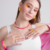 Силиконовый браслет &laquo;Ой всё&raquo; женский, цвет розово-белый, 20 см