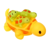 Набор резиновых игрушек для ванны &laquo;Мыльница: Черепаха&raquo;, 14,5 см, с пищалкой, 4 шт, цвет МИКС, Крошка Я