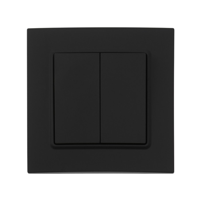 Выключатель проходной TOT Elegant, 10 А, 2 кл., скрытый, черный Выключатель проходной TOT Elegant, 10 А, 2 кл., скрытый, черный