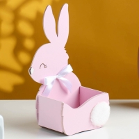 Кашпо деревянное "Зайка" 13х7,5х22 см розовый Кашпо деревянное "Зайка" 13х7,5х22 см розовый