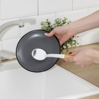 Щётка для посуды Доляна Meli, бамбуковая ручка, двухсторонняя, ворс TPR 1,8 см, 5&times;26,5 см