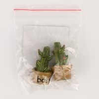 Миниатюра кукольная &laquo;Кактус в горшке&raquo;, набор 2 шт., размер 1 шт. &mdash; 1,7 &times; 2,5 &times; 1,7 см