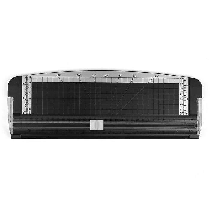 Роликовый резак для бумаги А4, до 3 листов, безопасное лезвие, длина реза 320 мм, в пакете, МИКС