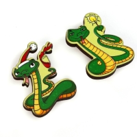 Значки новогодние «Новый год: две змейки», набор, 2 шт Значки новогодние «Новый год: две змейки», набор, 2 шт