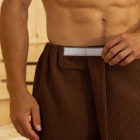 Полотенце банное Этель &laquo;Килт&raquo; с карманом 60*140 см. цв. горький шоколад, 100% хл, вафля 240 г/м2