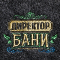 Шапка для бани с вышивкой из серого войлока " Директор Бани "