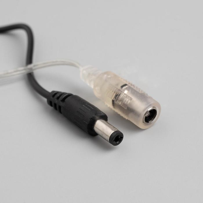 Гирлянда &laquo;Мишура&raquo; 5 м роса, IP20, серебристая нить, 200 LED, свечение тёплое белое, 12 В