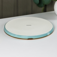 Тарелка фарфоровая с бортиком Magistro &laquo;Церера&raquo;, d=25,5 см, цвет голубой