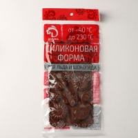 Форма для шоколада Доляна &laquo;Цветение&raquo;, силикон, 21&times;10,5&times;0,7 см, 12 ячеек