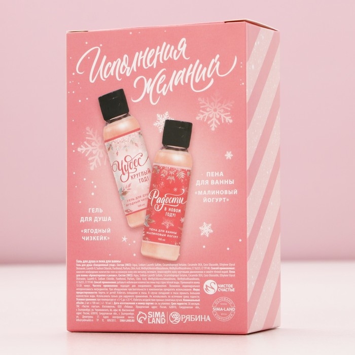Подарочный набор косметики новогодний &laquo;Верь в мечту!&raquo;, гель для душа и пена для ванны, 2 х 100 мл, Новый Год