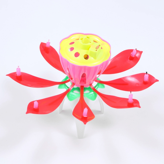 Свеча для торта музыкальная "Тюльпан", красная, 12&times;5 см