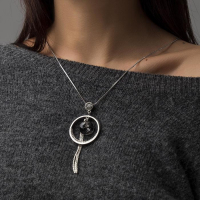 Кулон &laquo;Юпитер&raquo;, цвет серый в серебре, 72 см