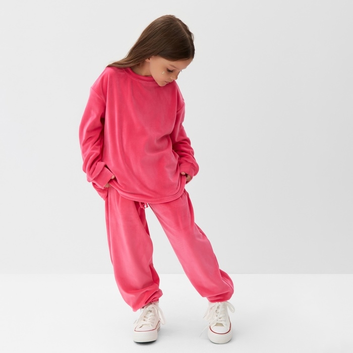 Костюм детский (свитшот, брюки) KAFTAN Plushy р.34 (122-128), фуксия Костюм детский (свитшот, брюки) KAFTAN Plushy р.34 (122-128), фуксия