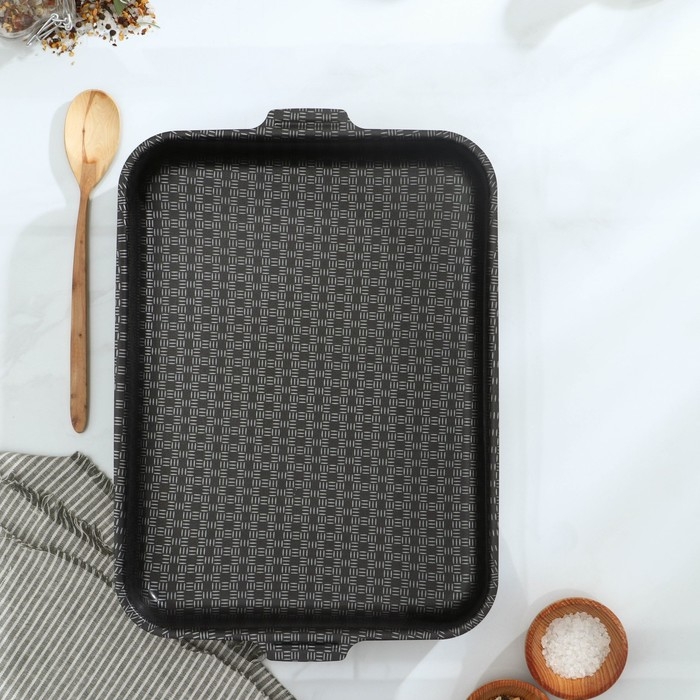 Противень &laquo;Русская кухня лён&raquo;, 27&times;35 см, h= 6 см, антипригарное покрытие