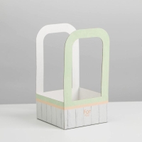 Коробка-переноска для цветов &laquo;For you&raquo;, 12 &times; 12 &times; 22 см