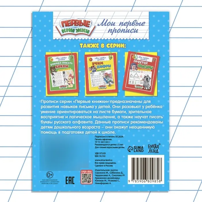 Прописи &laquo;Первые уроки письма&raquo;, 20 стр.