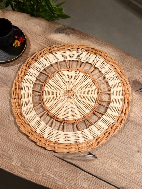 Подставка под горячее, 39х39х1 см, ротанг