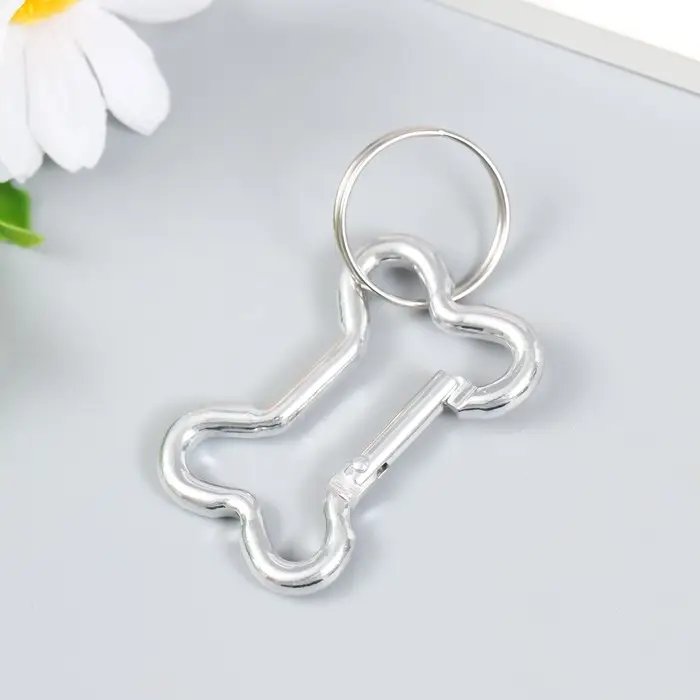 Брелок металл карабин "Косточка" 3х4,5 см