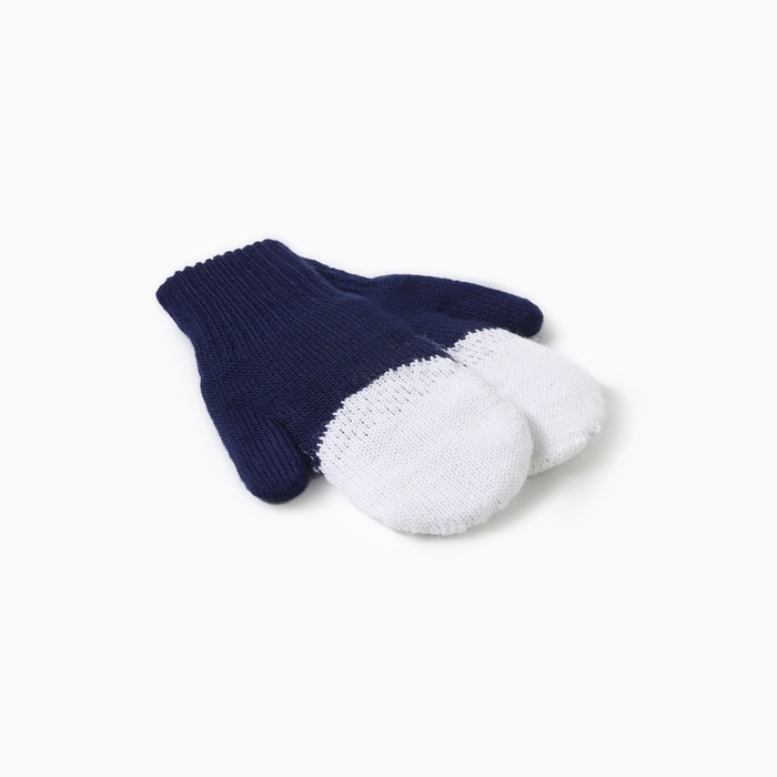 Варежки двойные детские Варежки двойные детские "Мишка", цвет т.синий, р-р 10