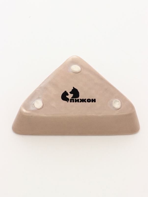 Миска керамическая для грызунов угловая 75 мл  9,5 х 6 х 2 см, серый