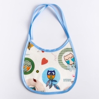 Нагрудник для кормления/слюнявчик непромокаемый из нетканого полотка с ПВХ покрытием, &laquo;Совы&raquo;, цвет МИКС