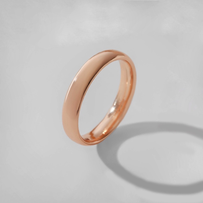 Кольцо обручальное &laquo;Классик&raquo;, цвет розовое золото, размер 19