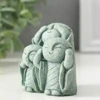 Сувенир песчаник "Статуя Дзидзо - не вижу, не слышу, не скажу" 5,8х7х7 см