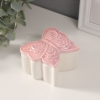 Шкатулка керамика "Бобочка фигурная" розовый перламутр 7,3х7,3х4,5 см Шкатулка керамика "Бобочка фигурная" розовый перламутр 7,3х7,3х4,5 см