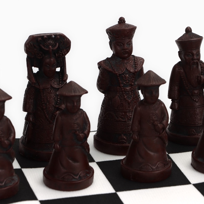 Шахматы настольные сувенирные "Династия Цин" 43 х 43 см, король h-8.5 см, пешка h-6.5 см