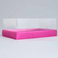 Коробка кондитерская &laquo;Розовые звёздочки&raquo;, 22 х 8 х 13.5 см